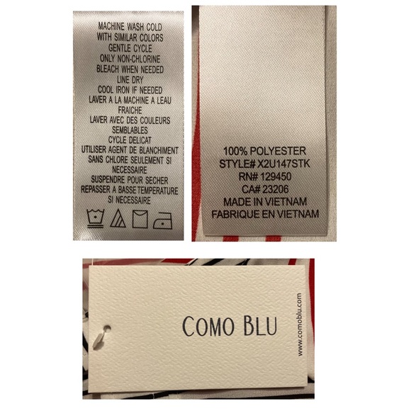 👛 NWT Como blu sheer blouse, large-🤍,❤️ & 🖤 stripe - Picture 8 of 10